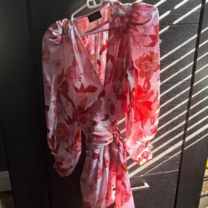 Vici Pink and Red Floral Dress